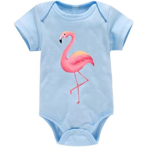 Viuluti Atistic 2027 Flamingo Baby Boys Girls Onesie Short-sleeve Bodysuits Factory Exquisite Handicrafts