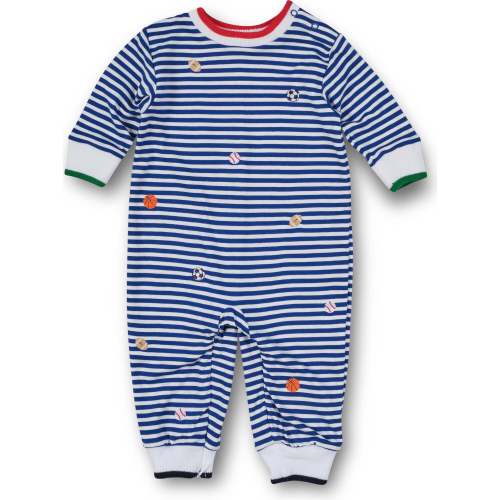 Stripe Knit Longall With Emb Sport Balls - Florence Eiseman Rompers | Maisonette