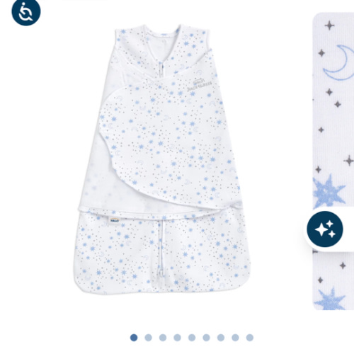 Cotton Swaddle Midnight Moons Blue S | HALO