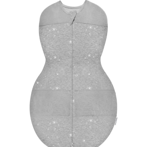 Happiest Baby Sleepea 5-Second Swaddle - 100% Organic Cotton Baby Swaddle Blanket - Doctor Designed Promotes Healthy Hip Development (Graphite Stars, Small)