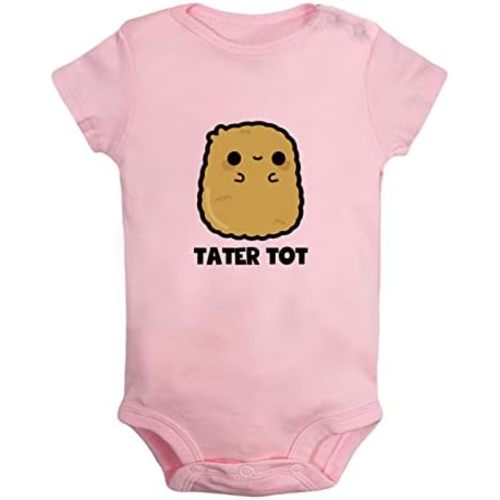 iDzn Babies Unisex Tater Tot Funny Rompers Newborn Bodysuits Infant Jumpsuits 0-24 Months Kids Cotton Graphic Outfits