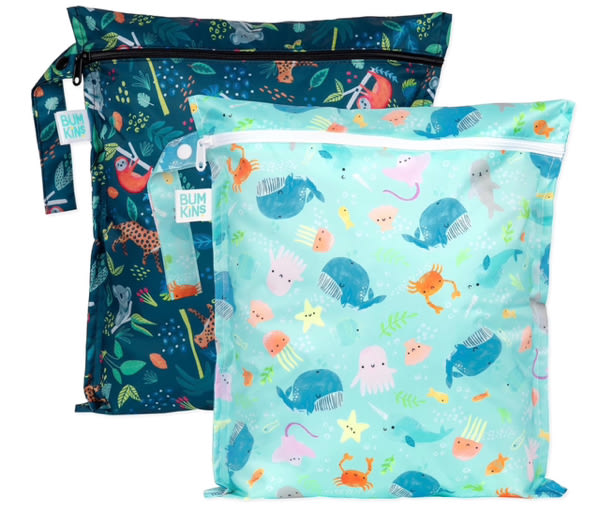 Waterproof Wet Bag - Ocean & Jungle, 2pk