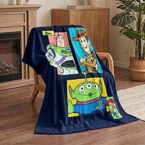 Northwest Disney Toy Story Plush Throw Blanket, 46" x 60" Pixar Silk Touch Soft Fleece Blanket for Kids & Adults, Officially Licensed