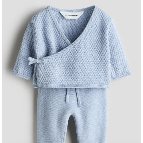 2-Piece Cotton Textured-Knit Set