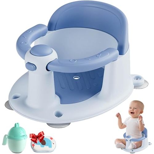 Baby Bath Seat, Baby Bath Seat for 6 Months & Up, Baby Bathtub Seat with Secure Suction Cups, Non-Slip Infant Bath Seat,Blue