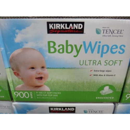 Kirkland Baby Wipes Unscented, 100 Count (Pack of 9)