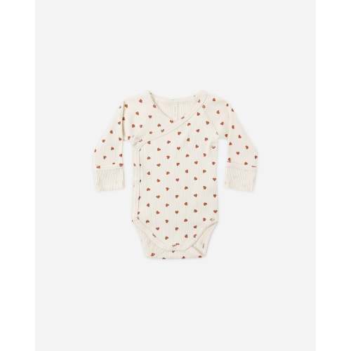Side Snap Bodysuit Red Hearts