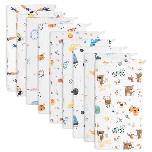 10 Pack Muslin Burp Cloths Baby Burp Clothes for Boy Girls 100% Cotton Large 20''X10'' 6 Layers Thicken Super Soft Absorbent