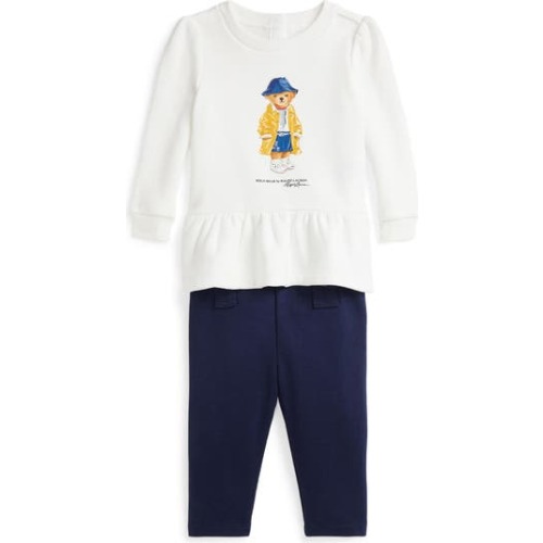 Polo Bear Long Sleeve Cotton Graphic Sweatshirt & Leggings Set