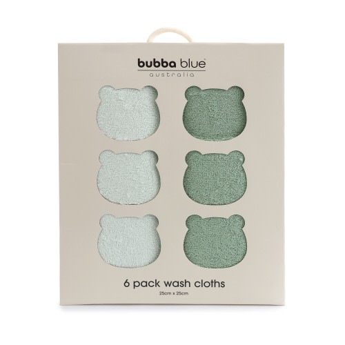 Bubba Blue Sundae Face Washer 6 Pack Greentea | babybunting
