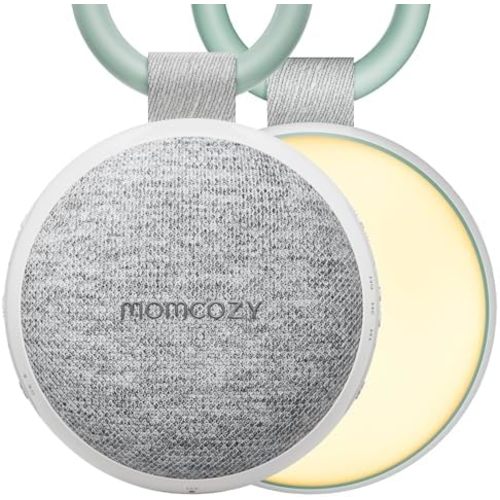 Momcozy Portable Sound Machine with Night Light, White Noise Sound Machine for Baby, 20 Soothing Sounds, Sound Therapy, Long-Lasting Power, Timer, Clips on Stroller, Baby Shower Gifts