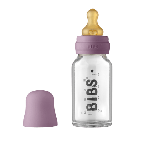 Baby Glass Bottle Complete Set 110ml - Mauve