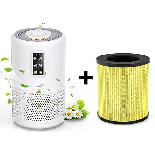 Air Purifiers for Home Large Room with Night Light up to 1076ft², VEWIOR H13 True HEPA Air Cleaner with Fragrance Sponge, Sleep Mode, Timer, Speed, Lock, for Wildfire Smoke Pet Dust Pollen Odor