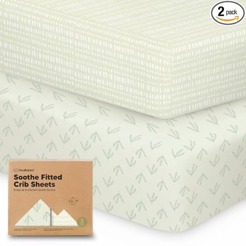 KeaBabies 2-pk Organic Cotton Crib Sheets for Boys Girls 52x28 (Fleur) | Fitted Crib Mattress Sheet Neutral, Breathable Cover for Baby Bed Set, Toddler Mattress, Soft & Cute Prints