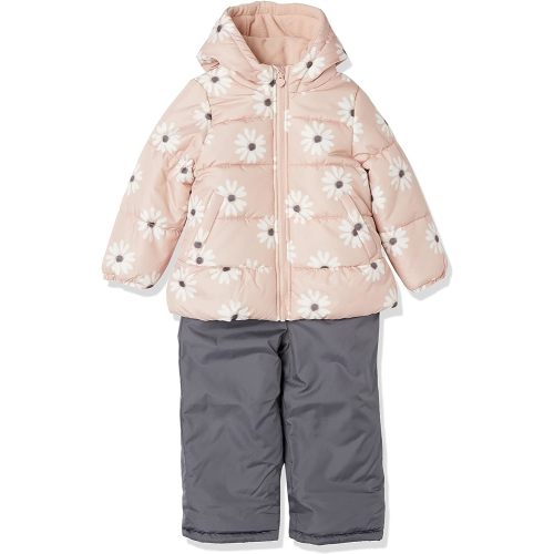 Amazon.com: Simple Joys by Carter's Baby Water-Resistant Snowsuit Set-Hooded Winter Jacket, Pastel Pink Flowers, 2T : Clothing, Shoes & Jewelry