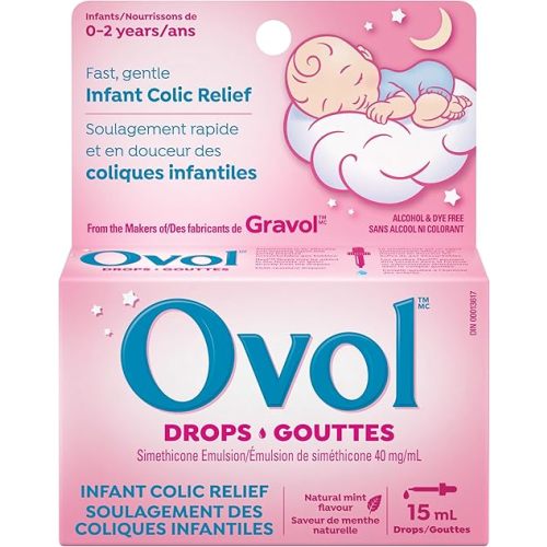 Ovol Drops - Fast, Gentle Infant Colic Relief, Made in Canada, 15mL