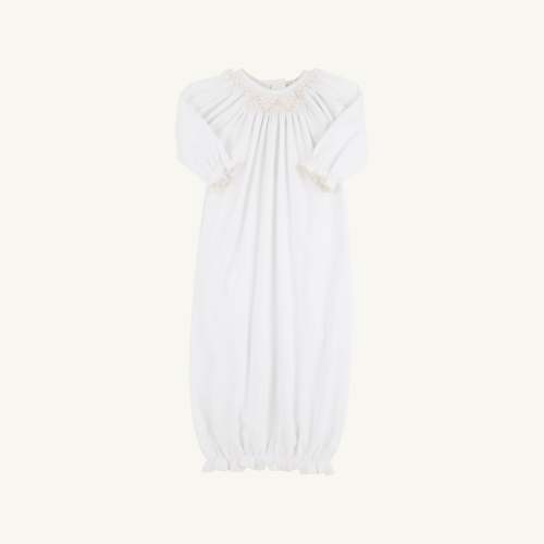 Sweetly Smocked Greeting Gown (Unisex) - Worth Avenue White