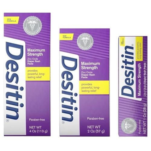 DESITIN Maximum Strength Original Diaper Rash Paste 3-Piece Variety Sizes 4 oz, 2 oz, 1 oz Bundle Pack