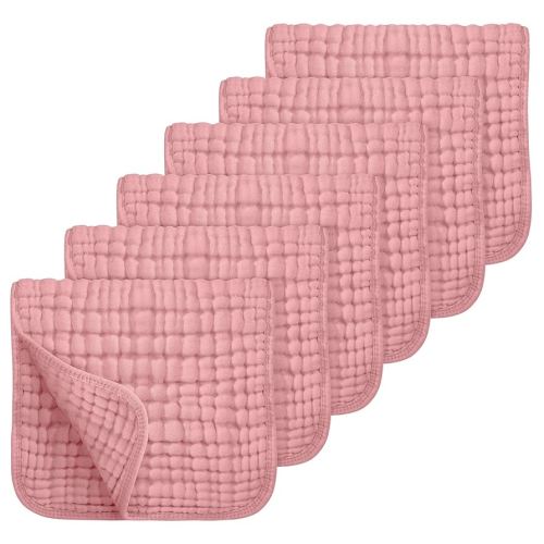 Looxii Muslin Burp Cloths 100% Cotton Muslin Cloths Large 20''x10'' Extra Soft and Absorbent 6 Pack Baby Burping Cloth (Bean Paste)