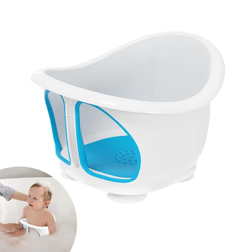 GiggleGlow - Baby Bath Seat with Non-Slip Suction Cups, for Babies 6-18 Months, Bathtub Design, Royal Blue