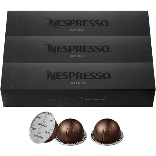 Nespresso Capsules VertuoLine, Intenso, Dark Roast Coffee, 30 Count Coffee Pods, Brews 7.8oz