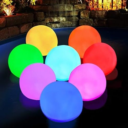 Floating Pool Light Ball, RGB Color Changing Bath Hot Tub Light, IP68 Waterproof Orb Light up Ball for Kids Gift, Glow Led Pool Balls Lights for Hot Tub,Pond,Bathtub,Spa, Decor Outdoor Indoor(6PCS)