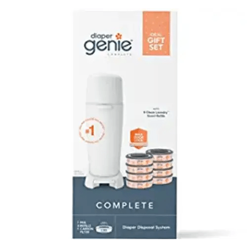 Diaper Genie Registry Gift Set | Includes Diaper Genie Complete Diaper Pail, 8 Refill Bags, 1 Carbon Filter | Perfect Starter Kit - BD231