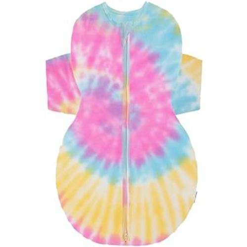 Happiest Baby SNOO Sleep Sack - 100% Organic Cotton Baby Swaddle Blanket - Doctor Designed Promotes Healthy Hip Development (Tie Dye Rainbow, Large)