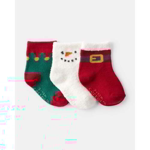 Red Baby Boy 3-Pack Christmas Booties