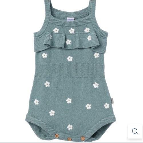 Baby Girls Teal Floral Jersey Sunsuit Romper – Gerber Childrenswear
