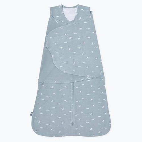 HALO 100% Cotton Sleepsack Swaddle, 3-Way Adjustable Wearable Blanket, TOG 1.5, Birds, Newborn, 0-3 Months