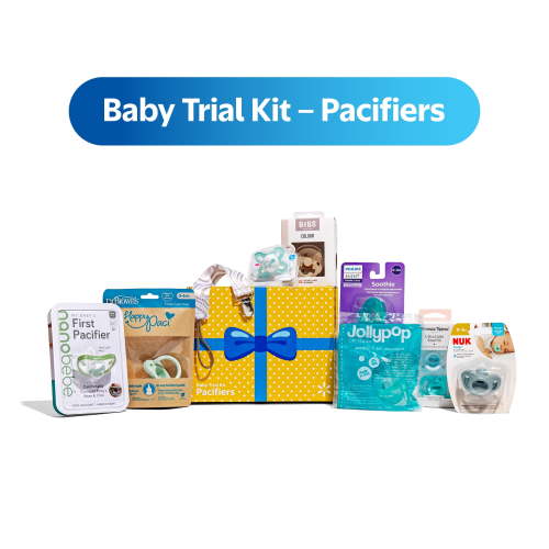 Baby Trial Kit of Pacifiers, Samples from 8 Brands, Various Styles and Colors