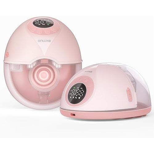 Hands Free Breast Pump MY-381, Wearable Breastfeeding Pump, Rechargeable Electric Pump with Voice Prompts, 4 Modes & 12 Suction Levels – Portable, BPA-Free, Double Pack (Pink)