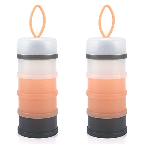 Accmor Baby Formula Dispenser On The Go, Stackable Formula Dispenser for Travel Formula Container to Go, Non-Spill Milk Powder Baby Kids Snack Storage Container, BPA Free, 2 Packs