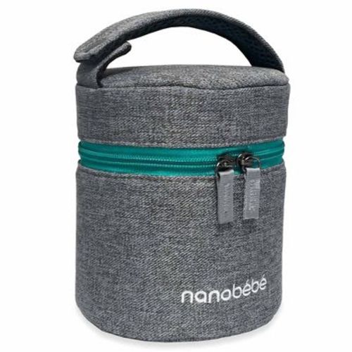 Nanobebe Compact Triple-insulated Bottle Cooler & Travel Bag With Ice Pack - Gray - 1.5qt