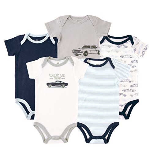 Hudson Baby Baby Boys Cotton Bodysuits 5-pack