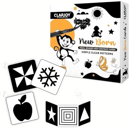 Black and White | 40 Objects | 20 Flash Cards for Infant Babies for Age 0-12 Months Visual Stimulation and Brain Development |Montessori Sensory Cards| Best Gift for New Born Babies