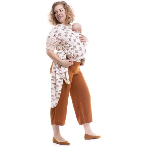 Boba Baby Wrap Carrier - Original Baby Carrier Wrap Sling for Newborns - Baby Wearing Essentials - Newborn Wrap Swaddle Holder, Newborn to Toddler Infant Sling (Serenity Rainbows)