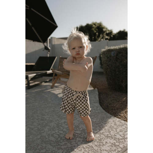Boys  Board Shorts | Wave Chaser Olive Checker