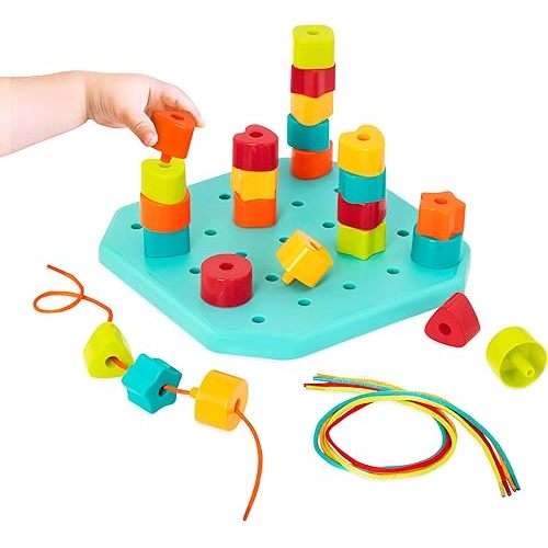 Battat – Toddler Peg Board – Stacking Peg Board Set – Fine Motor Skills Toy – Therapy Toy, 31 Pcs – 2 Years + – Count & Match Pegboard