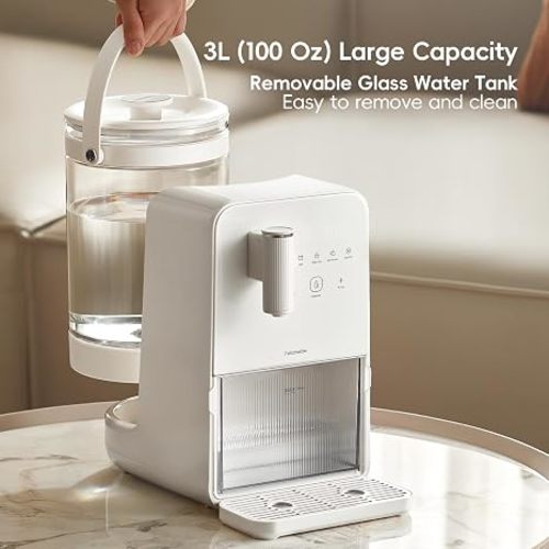 Instant Warm Water Dispenser, Water Warmer for Baby Formula, Adjustable Temperature & Volume, Hot Water Dispenser for Baby Bottle with Night Light, Detachable 3L Glass Water Tank, 7x24H Keep Warm