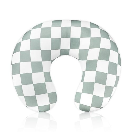 DILIMI Nursing Pillow Cover, Stretchy Removable Case for Breastfeeding Pillows, Ultra Soft Comfortable Slipcover for Baby Girl and Boy, Checkerboard Grid