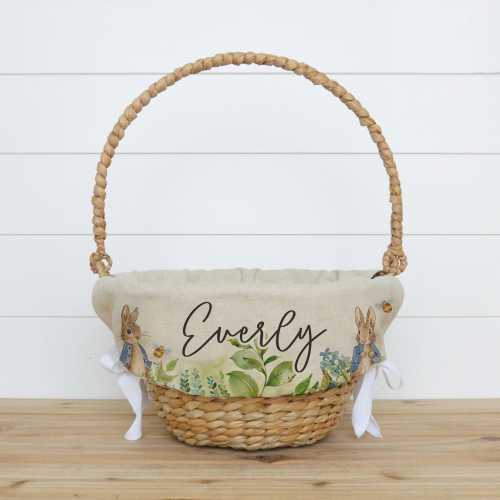 Peter Rabbit Personalized Easter Basket Liner • Custom Easter Basket Liner • Monogram • Easter Basket Liner for Boy or Girl | Peter Rabbit