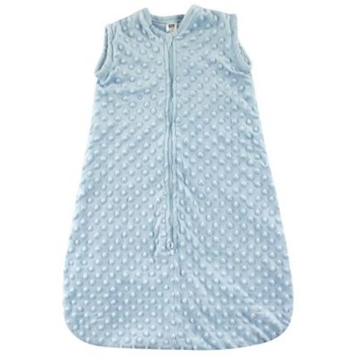 Hudson Baby Infant Boy Plush Sleeping Bag, Sack, Blanket, Light Blue Dot Mink, 12-18 Months