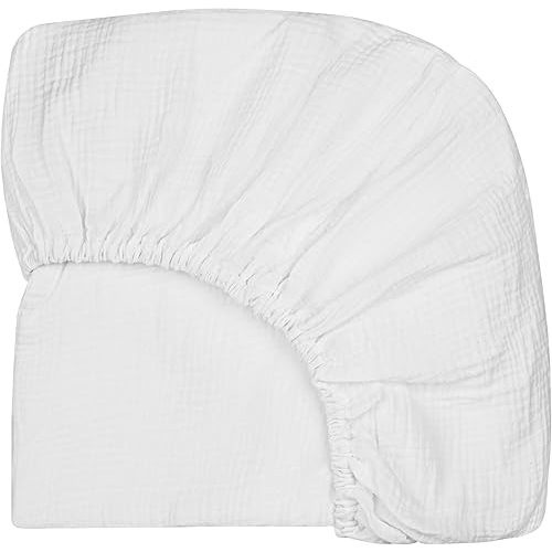 Extra Soft Muslin Fitted Crib Sheets 100% Organic Cotton Baby Crib Sheets for Standard Crib Mattress | 28 X 52 Inches