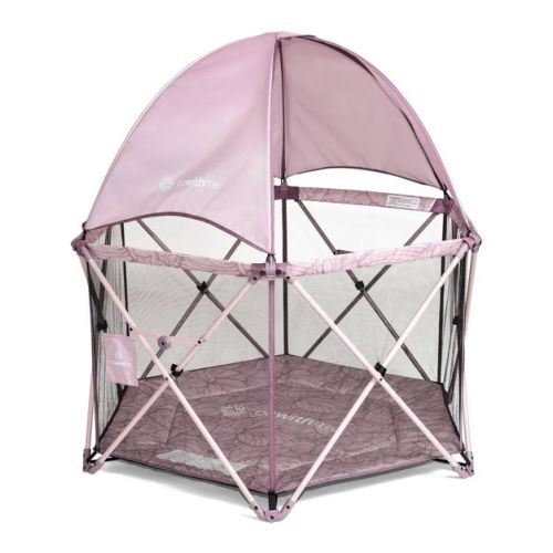 Baby Delight Go With Me Deluxe Eclipse Portable Playard With Canopy And Pad - Canyon Rose