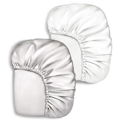 Pro Goleem 2 Pack Satin Soft Crib Sheet Great for Baby with Sensitive Hair Silky Baby Sheet White and Gray Unisex 52’’x28’’x8’’ Fitted Sheets