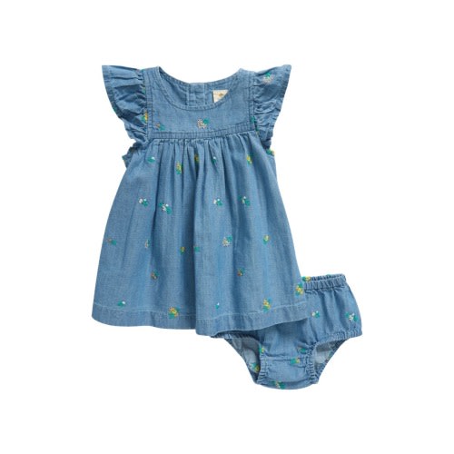 Floral Embroidered Dress & Bloomers, 6M- Only 1 left