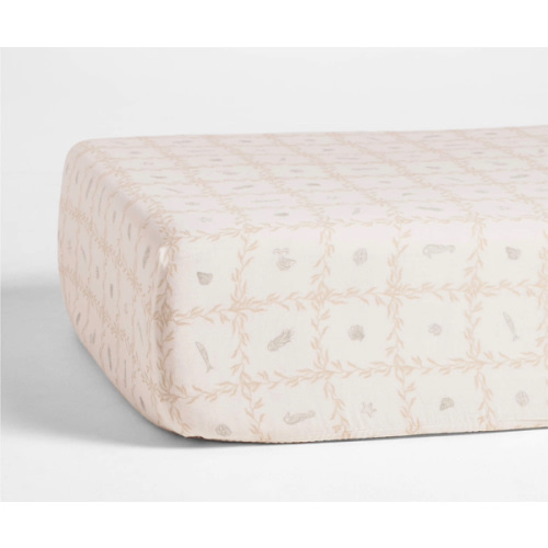 Lulot Green Seasape Supersoft Organic Cotton Baby Crib Fitted Sheet by Jake Arnold