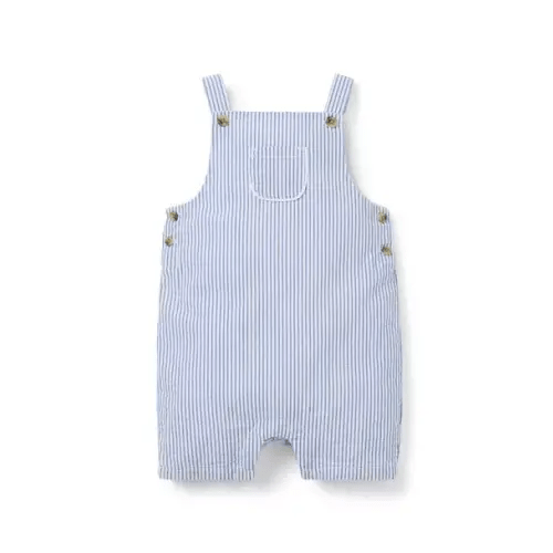Baby Atlantic Blue Stripe Baby Striped Seersucker Overall by Janie and Jack